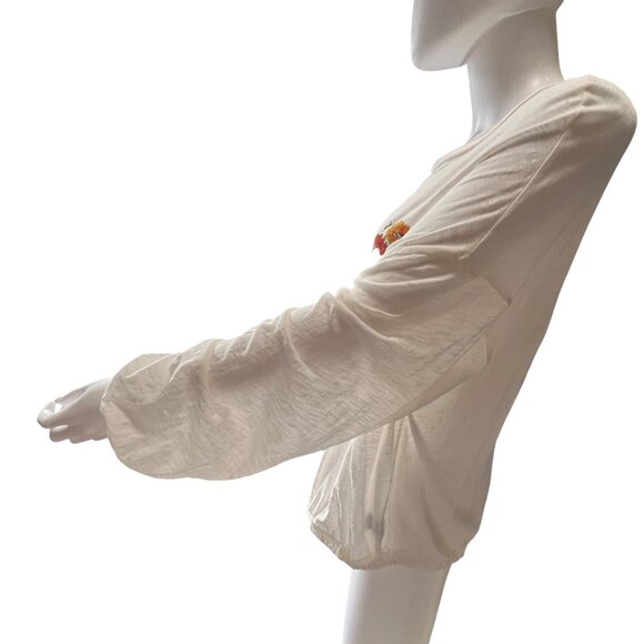 Torrid White Graphic Pullover Top w/ Sunflower Print - Come As You Are - Size 0 - Picture 3 of 9